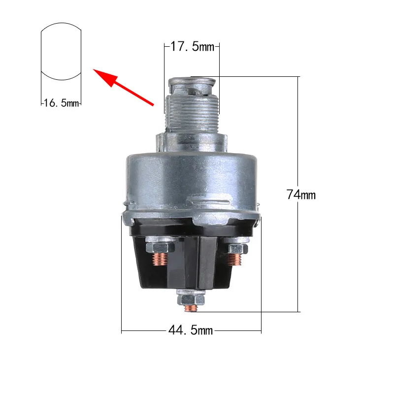 12 V 4-Positionen-Schlüssel-Zündschalter ACC OFF IGN Start mit Schlüsseln Universal für Auto, LKW, Traktor, Gabelstapler, Anhänger, schwere Ausrüstung – Detail 6