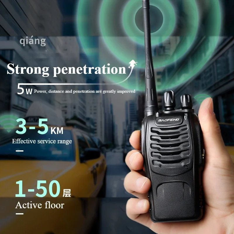 

High Power Walkie Talkie Set with USB Charger, Two Channel Radio 400-470MHz Walkie Talkie with Portable Transceiver with Handset