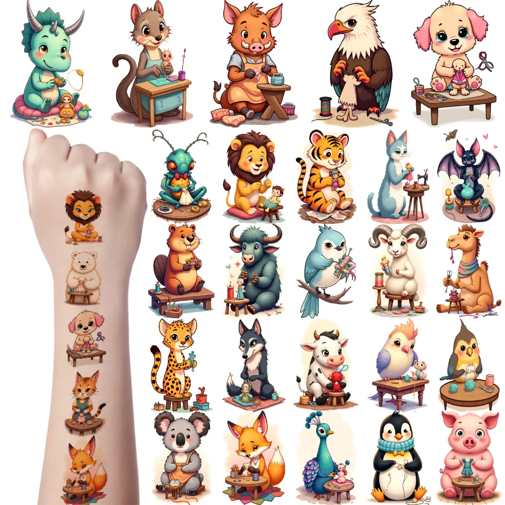 

54pcs Temporary Tattoo Animal Tattoos Waterproof Long-lasting Body Stickers Cartoon Tattoos Temporary Tattoo Stickers For Boys