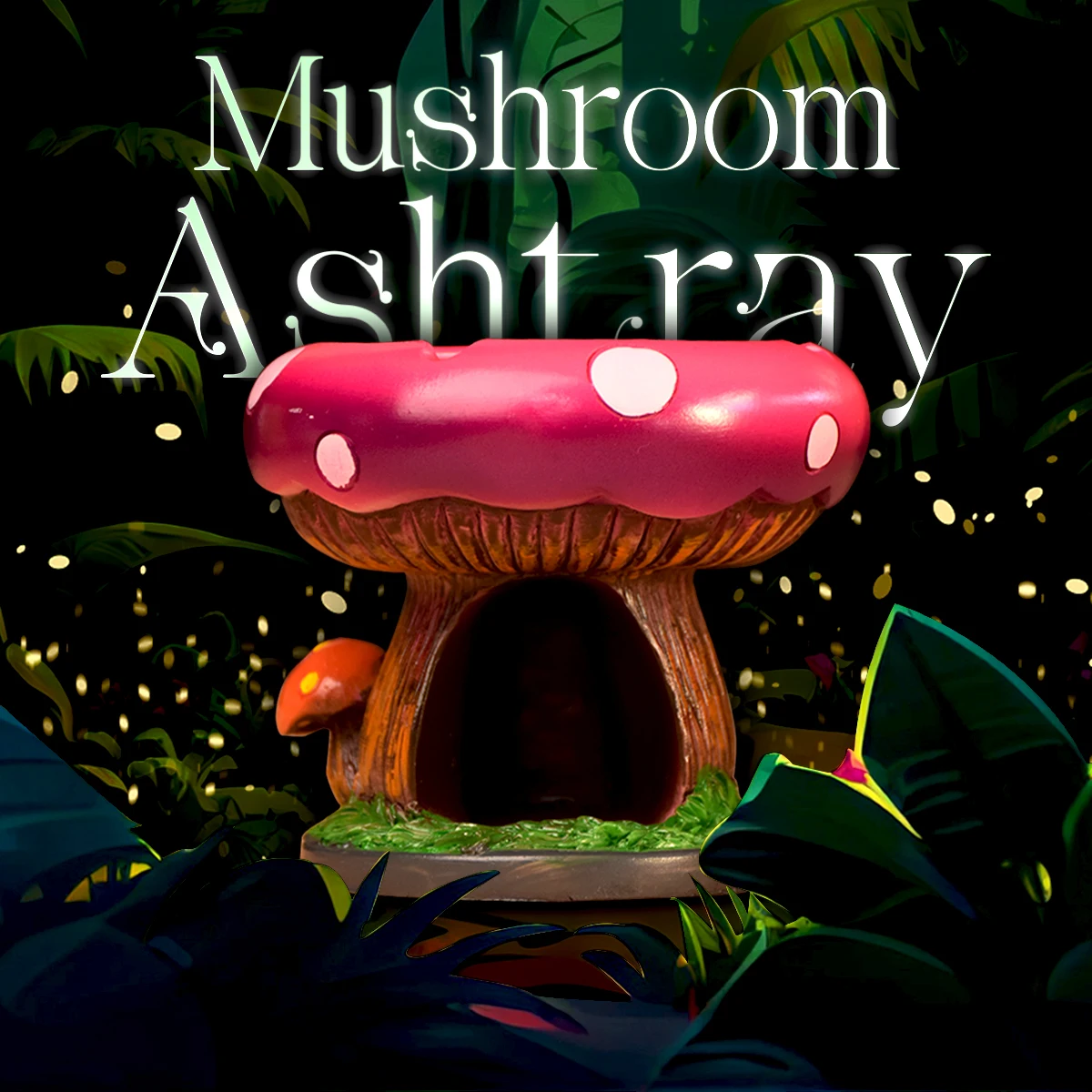 1pc  Resin Material    Magic Mushroom 13.3cm/5.24inch  Wide Storage Box and Ashtray