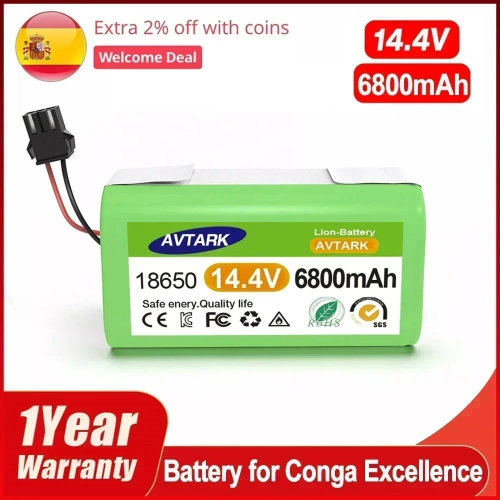 NEUER 14,4 V 6800 mAh Li-Ionen-Akku für Conga Excellence 950 990 1090 1790 1990 Deebot N79S N79 DN622 Eufy Robovac 11S 12 X500