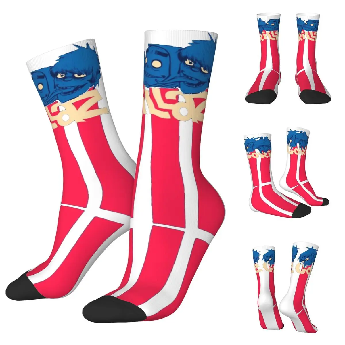 Cool Music Band Gorillaz Skateboard Unisex Socks,Hiking 3D Print Happy Socks Street Style Crazy Sock