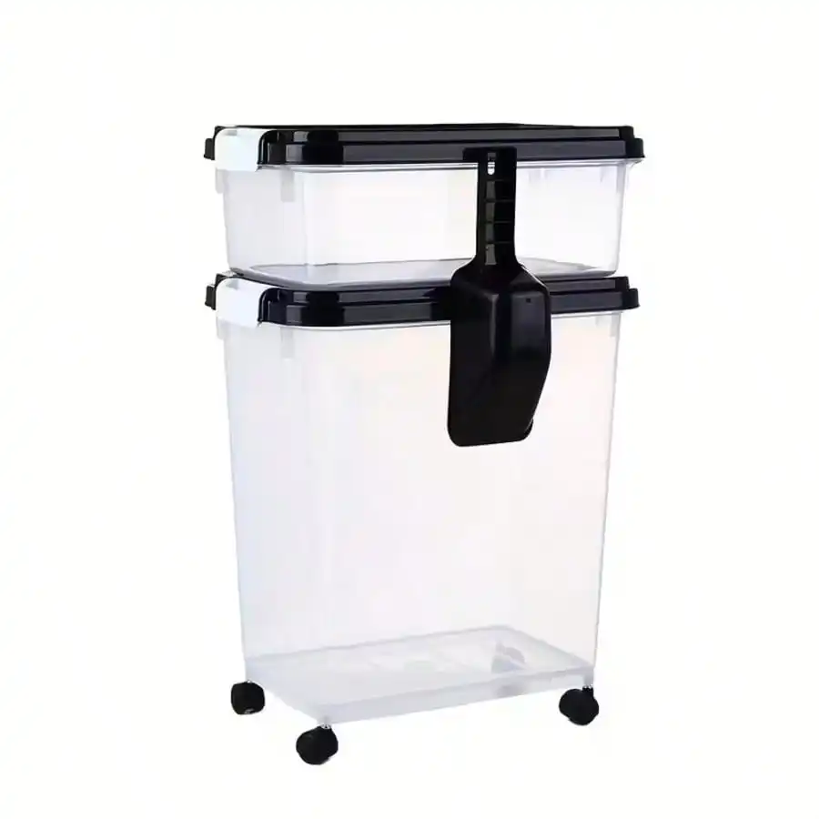 

Dog Cat Food Storage Bin 10/30 Lbs Capacity Airtight Container With Treat Compartment