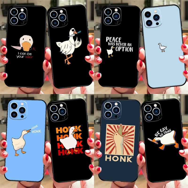 Cartoon Funny Goose Case For Samsung Galaxy A17 A37 A57 A56 A36 A16 A54 A34 A12 A32 A52 A13 A33 A53 A15 A35 A55