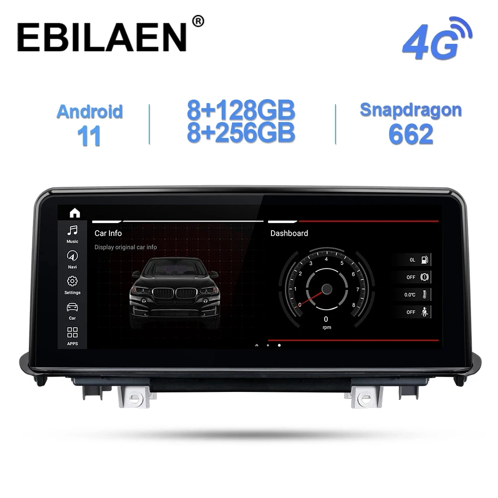 

Android 11.0 Car Multimedia Player For BMW X5 F15 X6 F16 2014-2017 NBT System Qualcomn Snapdragon 662 Navigation10.25' Screen 4G