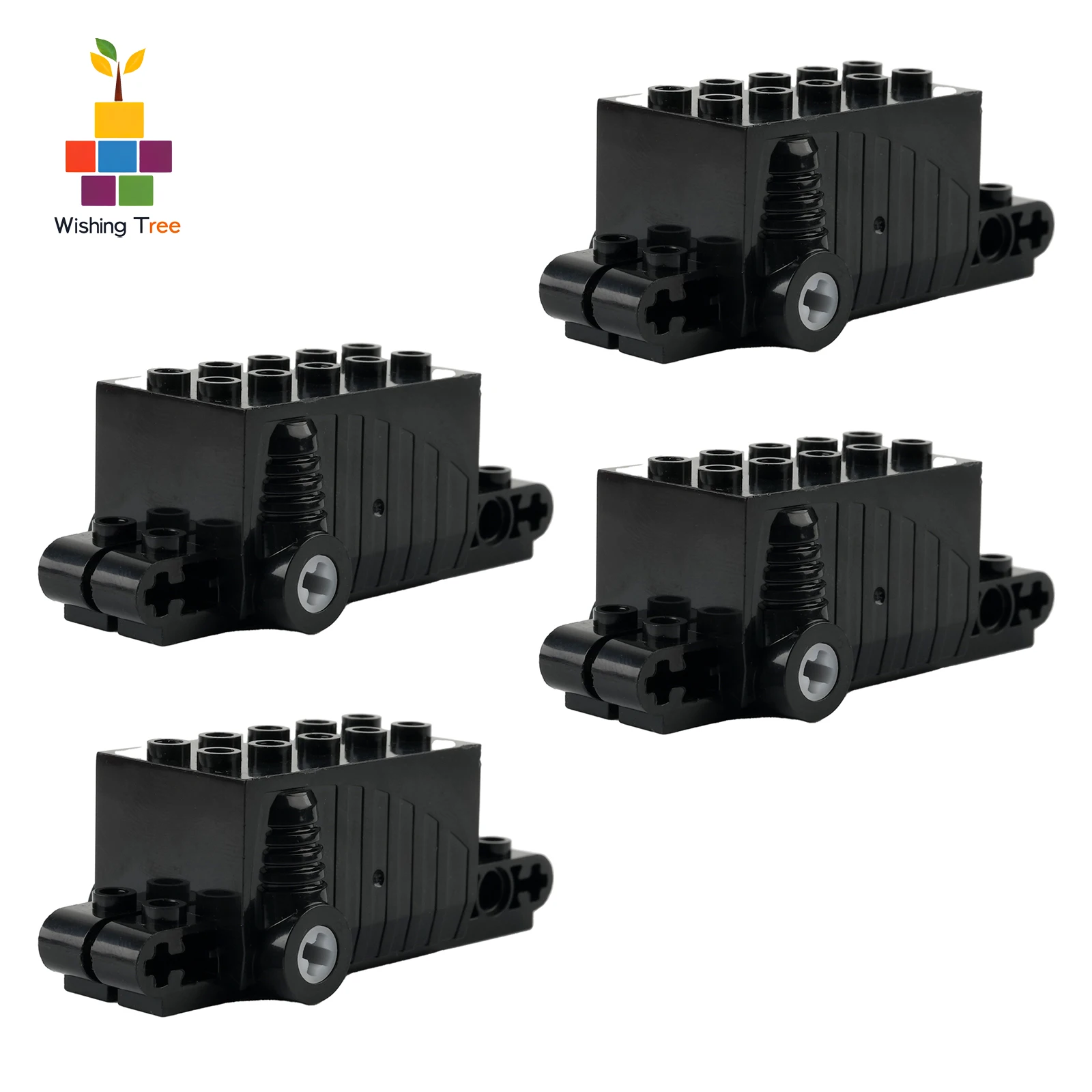 

MOC Pull Back Motor Train Track Building Block Детали для поддержки балки 1/2/4 шт. Комплект с механическими компонентами