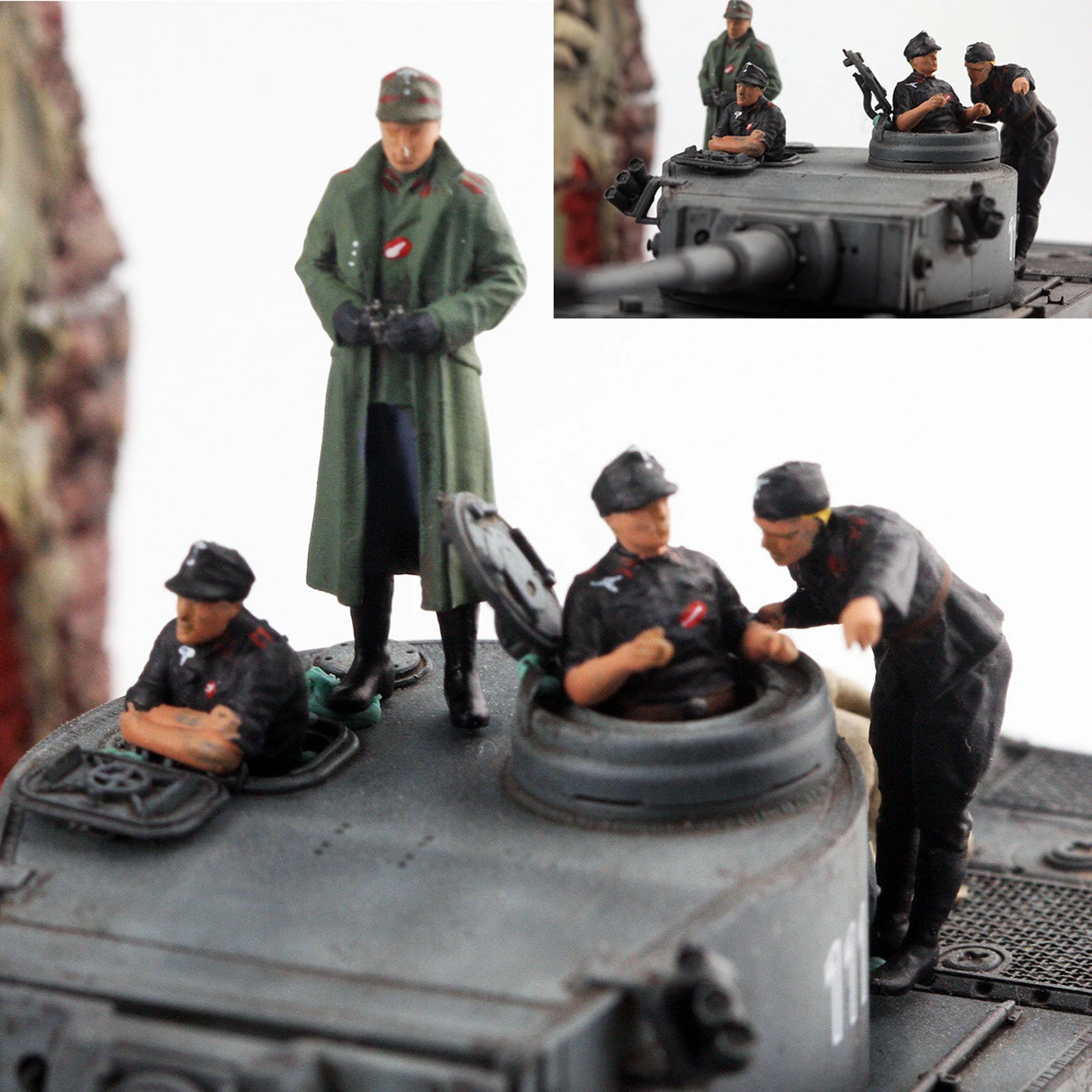 Modèle d'accessoire de scène en résine à l'échelle 1:72 représentant un groupe de 4 membres de l'armée de l'air, jouet pour adultes, cadeau classique, souvenir, présentoir statique.