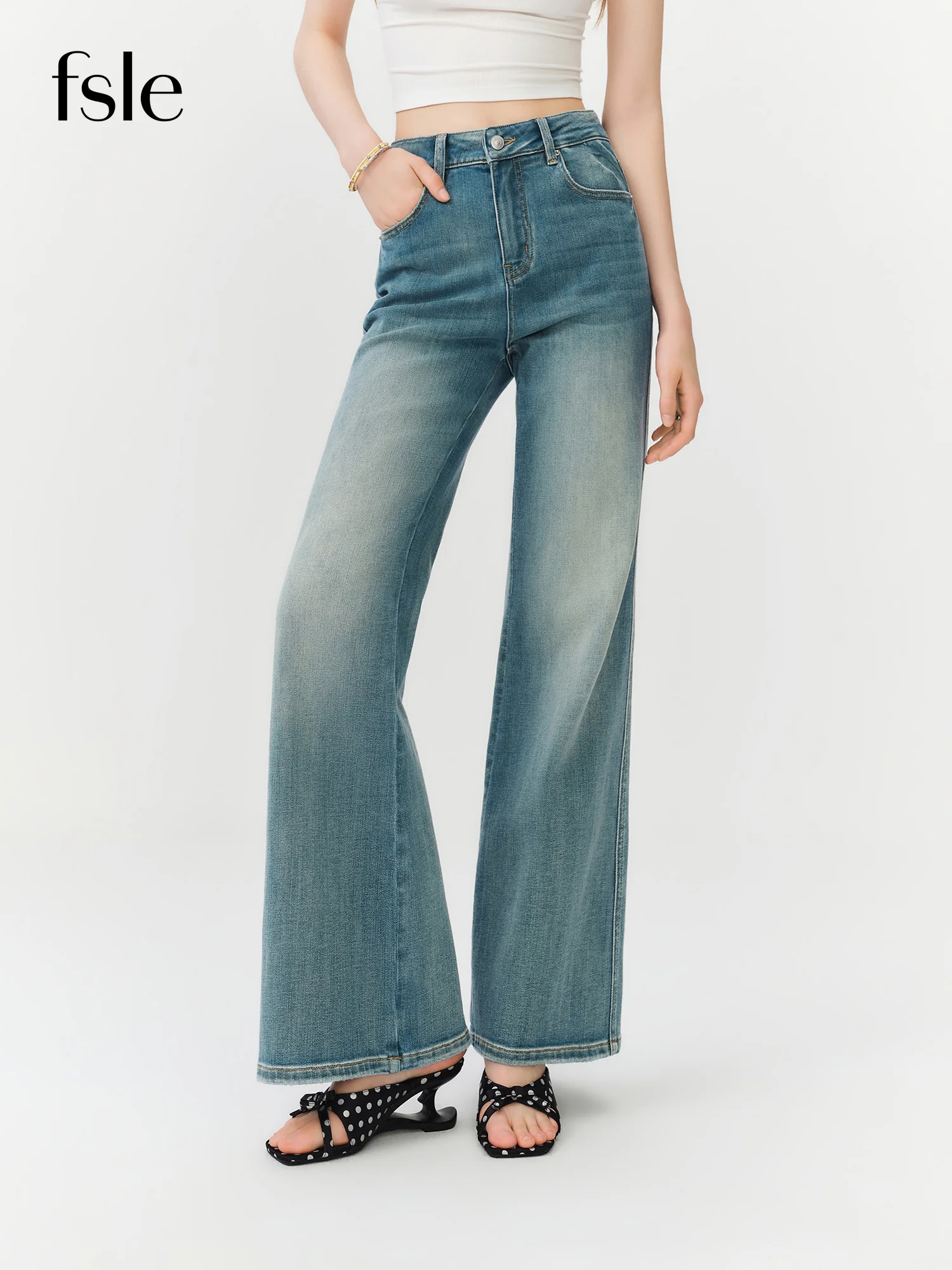 

FSLE 2026 Summer Women‘s High Waist Flared Jeans, Slim Fit Vintage Bootcut Pants for Leg-Lengthening Supermodel Look Y2K Denim
