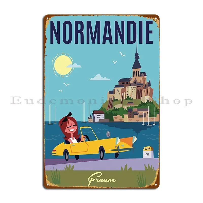 Normandie Poster Metal Plaque Poster Pub Personalized Garage Decoration Designing Club Tin Sign Poster