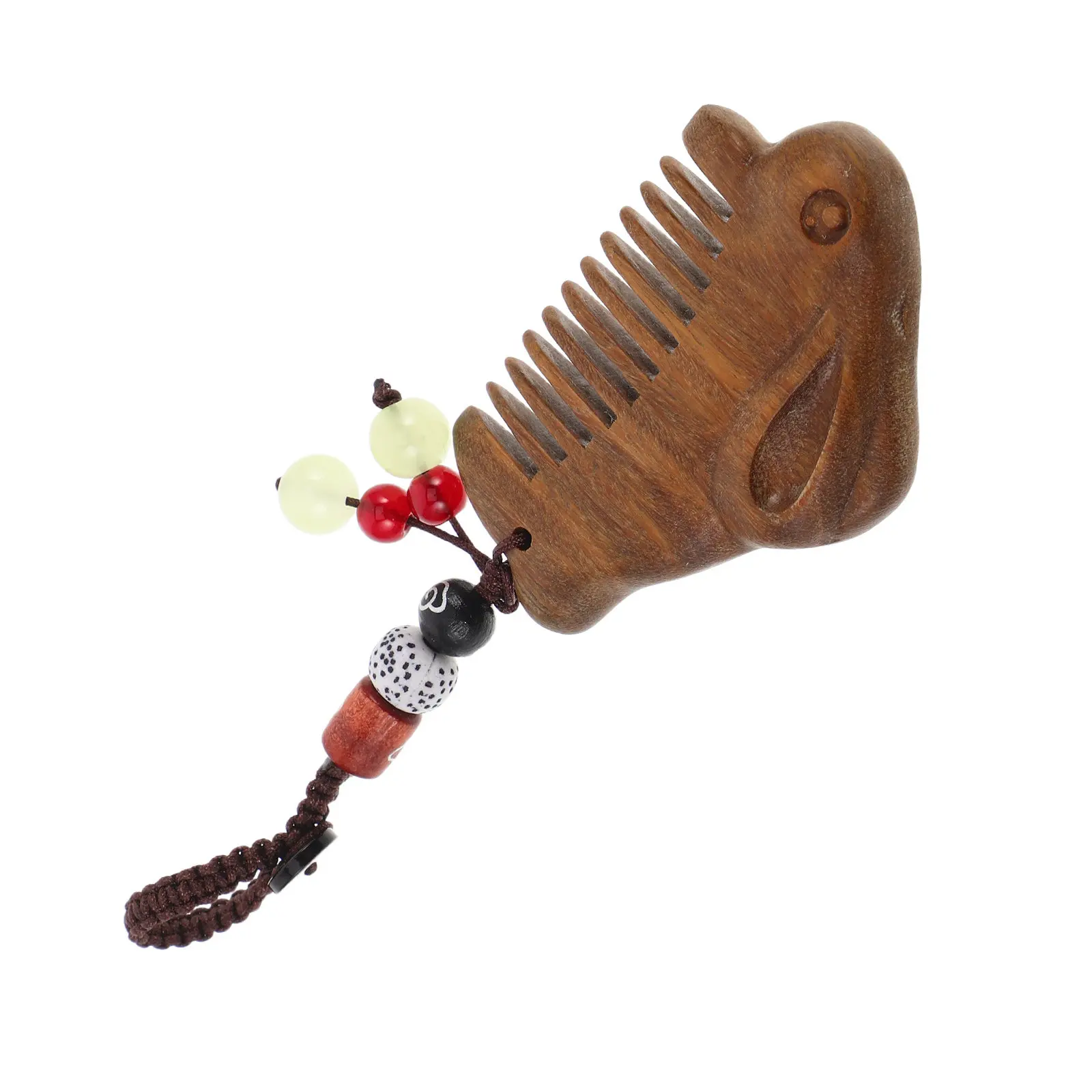 

Расческа для волос из сандалового дерева, миниатюрная, карманная, в винтажном китайском стиле, с резным узором в виде кролика, портативная, дорожная, брелок-украшение, натуральное дерево