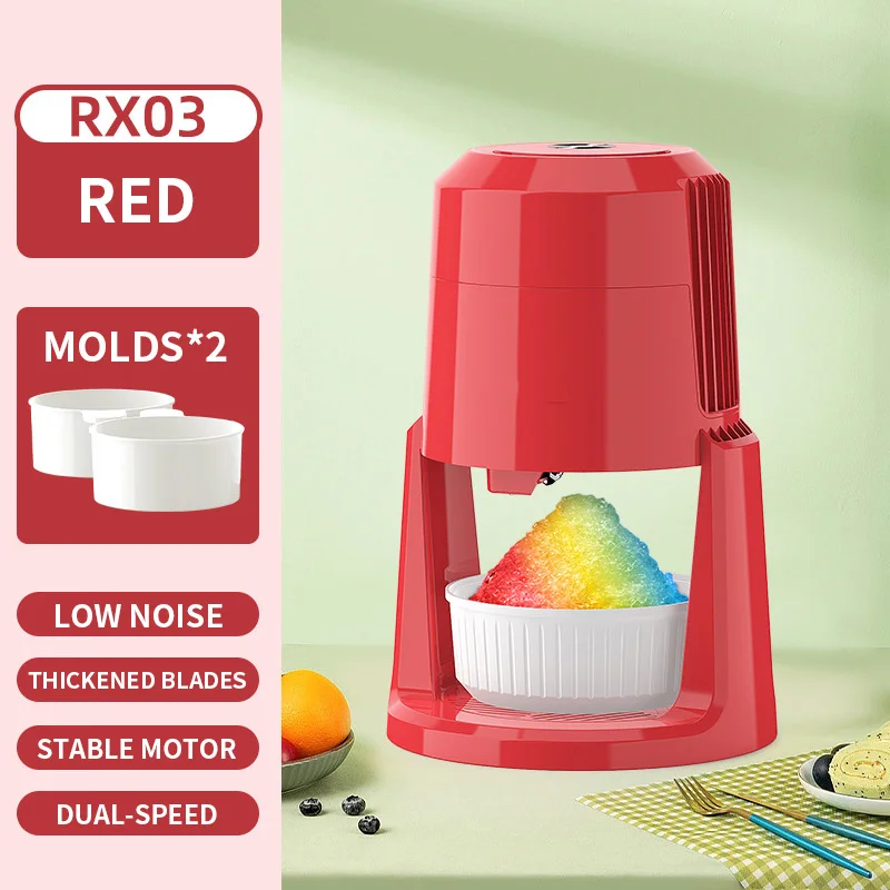 135W Automatic Ice Shaver 220V Household Electric Ice Shaver AB Dual-Speed Adjustable 110V Ice Crusher Compact Shaved