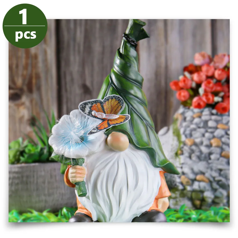 

1pc Resin Luminous Little Man Ornament Garden Decoration Solar Powered Lamp Creative Adornment Lovely Decorative For Outdoor Use