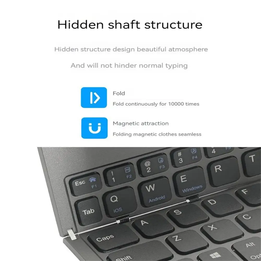 คีย์บอร์ดพับได้ใช้งานกับบลูทูธไร้สายสะดวกเบาแป้นพิมพ์ไร้สายอเนกประสงค์พับได้สำหรับแท็บเล็ตโทรได้ดรอปชิป
