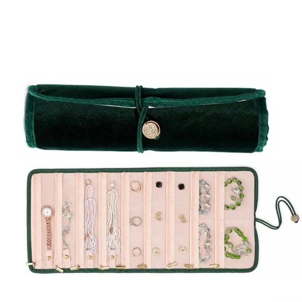 Portable Rolled Jewelry Storage Bag Multi Layer Rollable Travel Jewelry Case Anti-splash Water Large Capacity