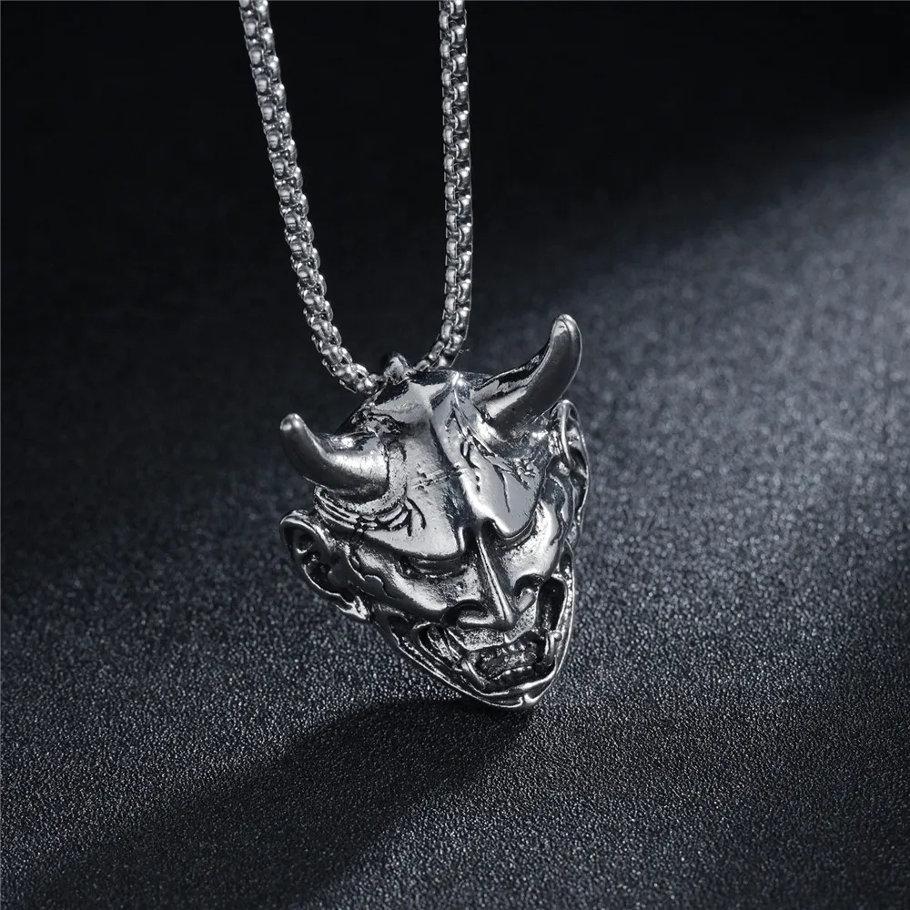 Punk Bull Buffalo Skull Pendant Necklace For Cool Men Women Stainless Steel Long Chain Necklace Party Gift Hip Hop Jewelry