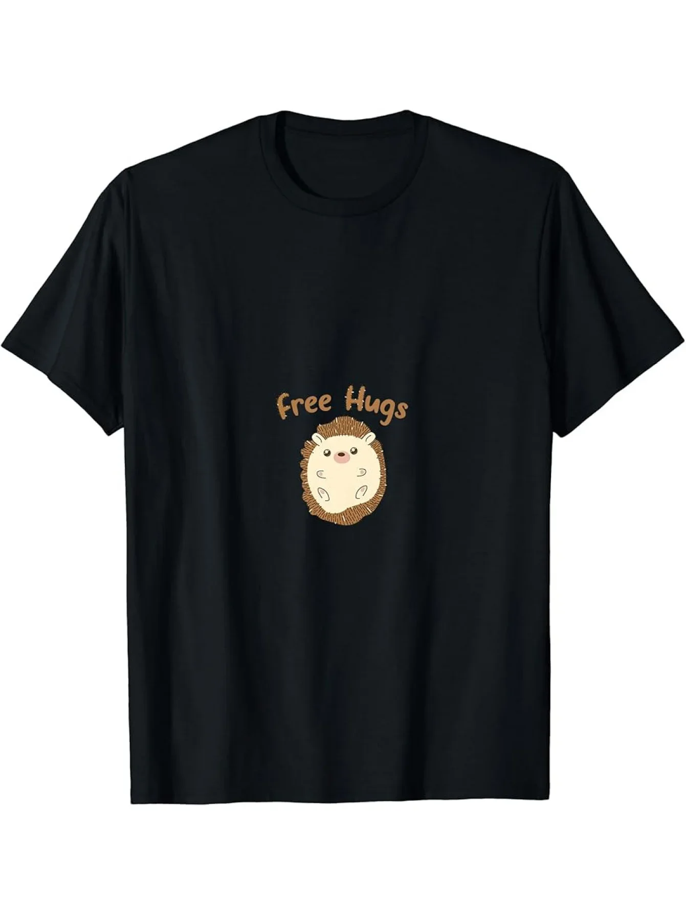 New 1pc, Free Hugs Cute Capybara Graphic Men'S T-Shirt - Tee with Adorable Rodent Design, Perfect for Casual Or Outdoor Activiti