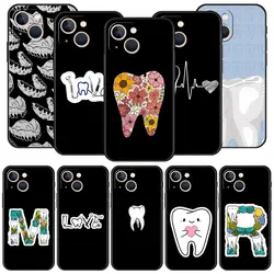 Phone Case For iPhone 16 15 14 13 12 11 Pro Max XS X XR SE 7 8 Plus Soft Silicone Cover Dentist Dental Dent Tooth Cute Teeth