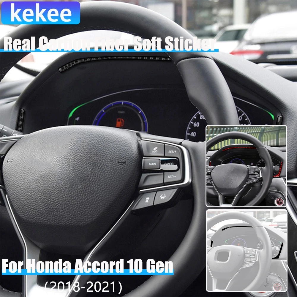 

Real Carbon Fiber Car Accessories Speedometer Strip Decorative Cover Soft Sticker For Honda Accord 10th Gen 2018 2019 2020 2021
