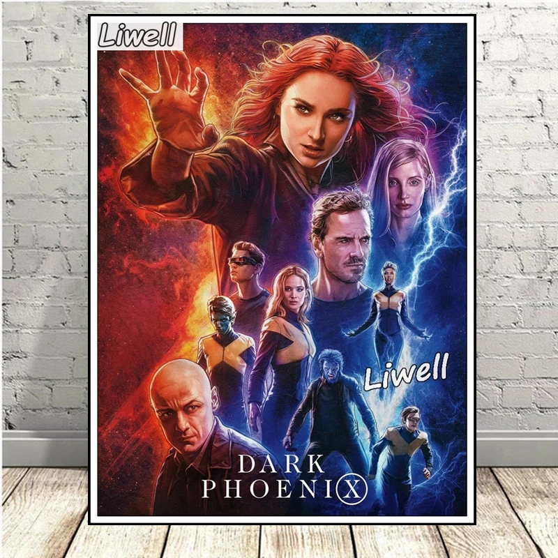 X Men Dark Phoenix Movie Diamond Painting Art Superheld Jean Grey met vuurmozaïek kruissteek handwerk Home Decor