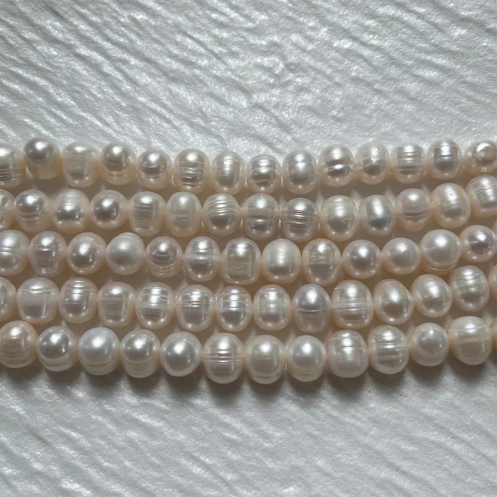 Wholesale High Quality 9-10mm Potato Natural Freshwater Pearls Strand Loose Beads for Jewelry Making