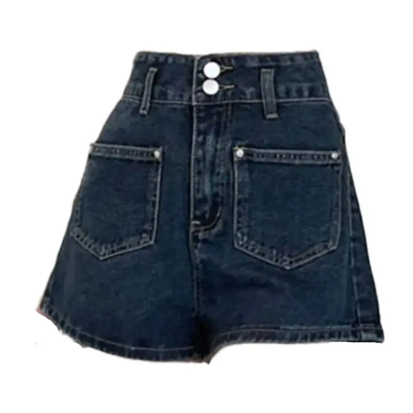 

Женские темно-синие джинсовые шорты Y2K Harajuku High Street Aesthetic 2000-х годов, модные свободные повседневные джинсы в стиле ретро, шорты, одежда