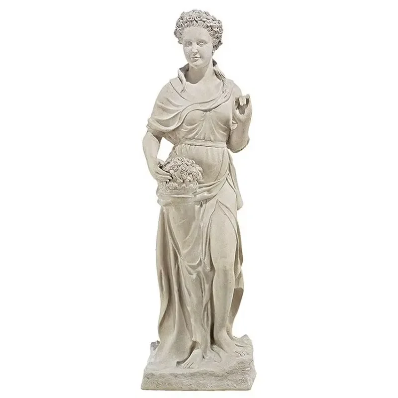 Modern design life-size white marble female garden statue elegant villa outdoor sculpture 1 year warranty