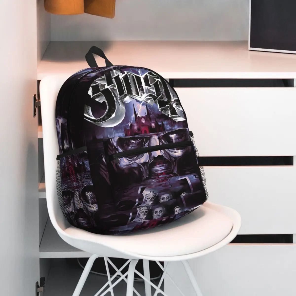 Skeleta Album Ghost Band Backpack Daypack Large Capacity Children BookBag School Bag Shoulder Bags for Men Women