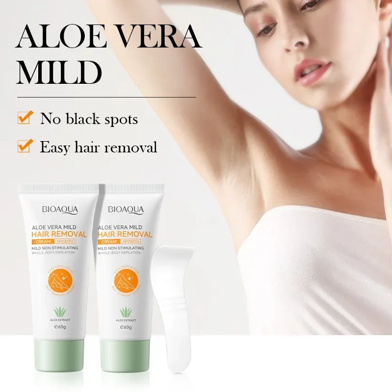 Crema de depilación rápida de Aloe Vera para hombres y mujeres, depilación semipermanente, indolora, crecimiento efectivo del cabello, cuidado de la salud y belleza