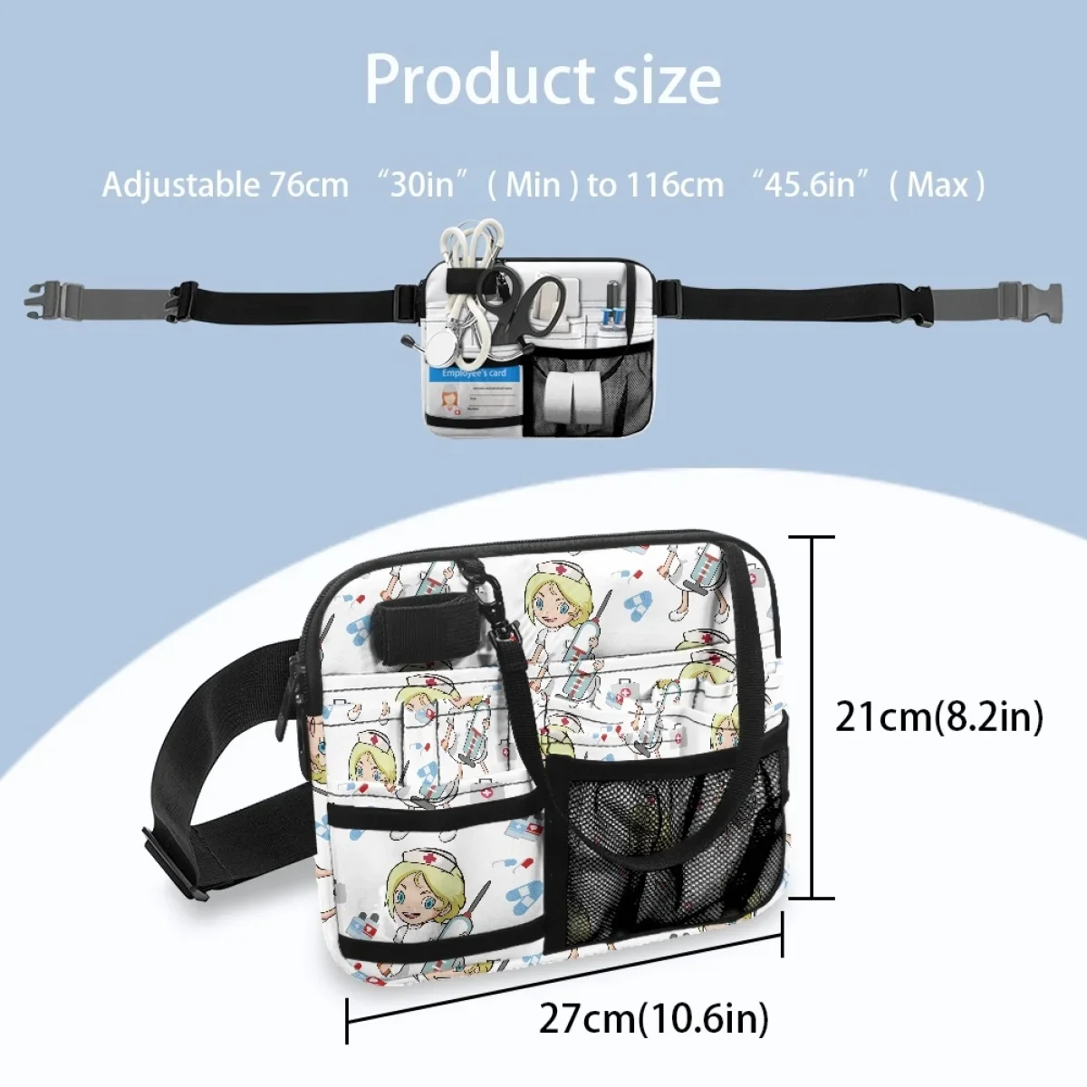 Multi Compartimento Utilitário Hip Bag para Senhoras, Fanny Packs, Caso, Designer de Enfermagem, Casual, Doutor, Medicina, Farmacêuticos, Senhoras Cintura