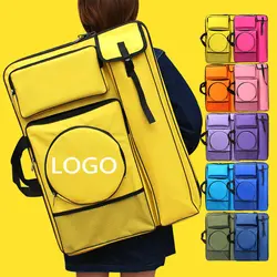 Large 4K Art Bag A2 Drawing Board Bag Waterproof Art Portfolio Case Solid Colors Drawing Bags For Art Supplies LOGO Print