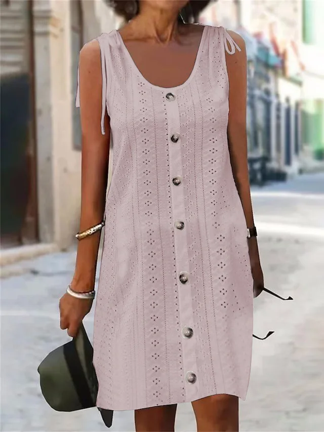 حار بيع الصيف المرأة سترة تنورة U الرقبة الرباط حزام الكتف زر جوفاء بسيطة موضة الشارع عطلة تنورة صغيرة