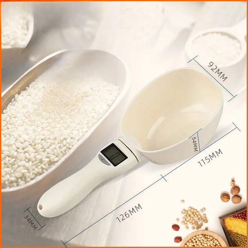 Electronic Scale Measuring Spoon Baby Formula Baking Scoop Household Kitchen Weighing Spoon Cat Food Dog Food Measuring Scoop