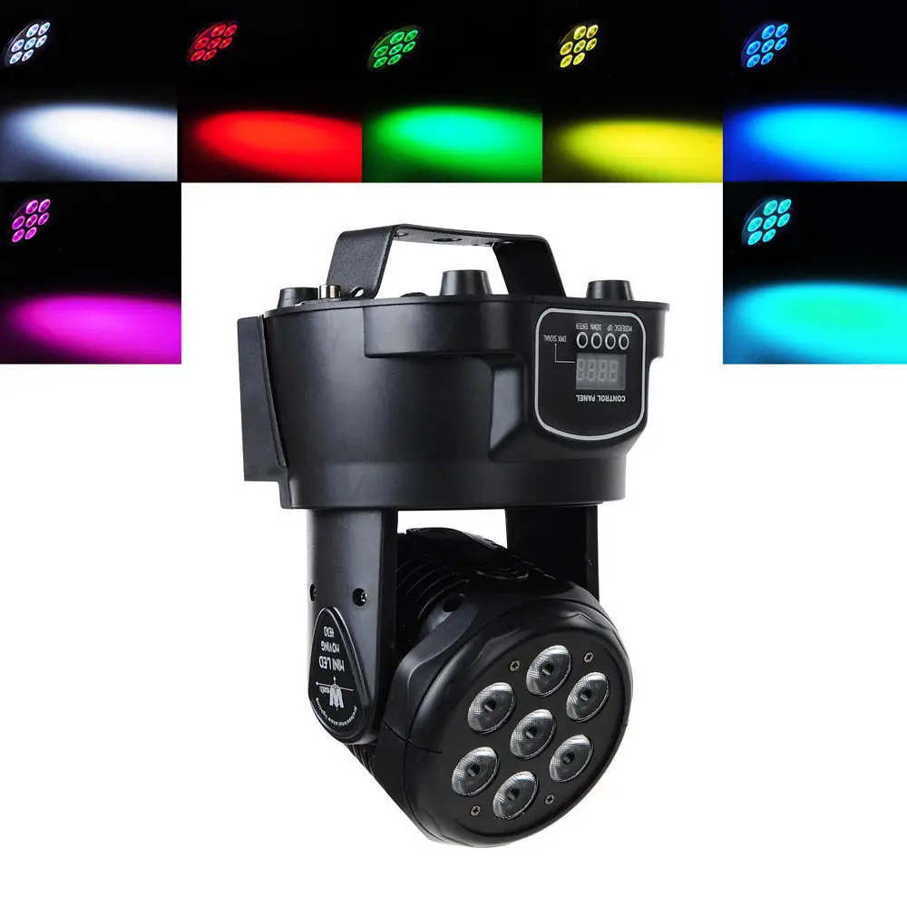 4PCS Moving Head 7x12W LED Light 4 IN 1 RGBW Professional Stage Effect 10/15DMX Wash Light for Disco DJ Music Party Dance Club