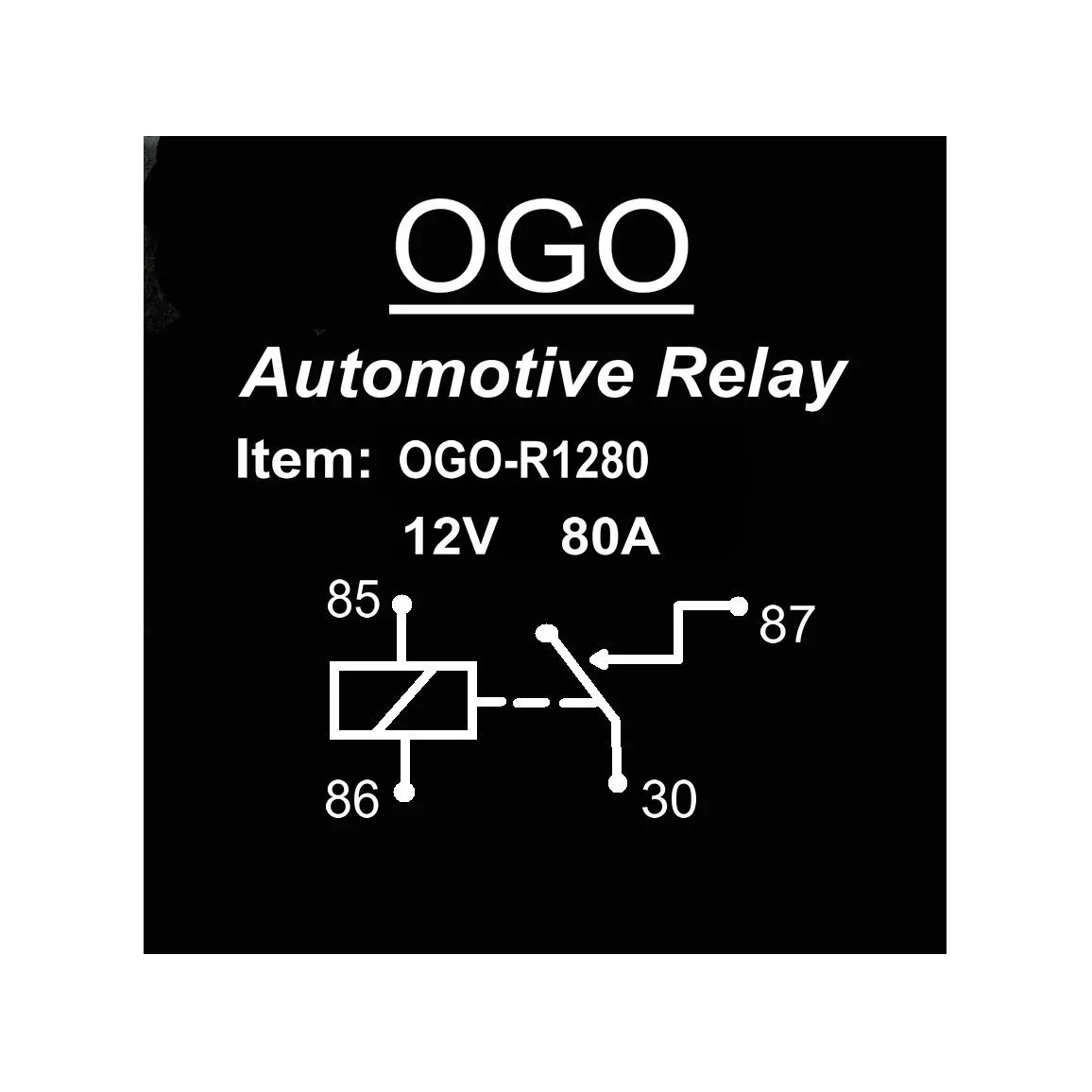 

OGO Branded Automotive Relay 12V 80A