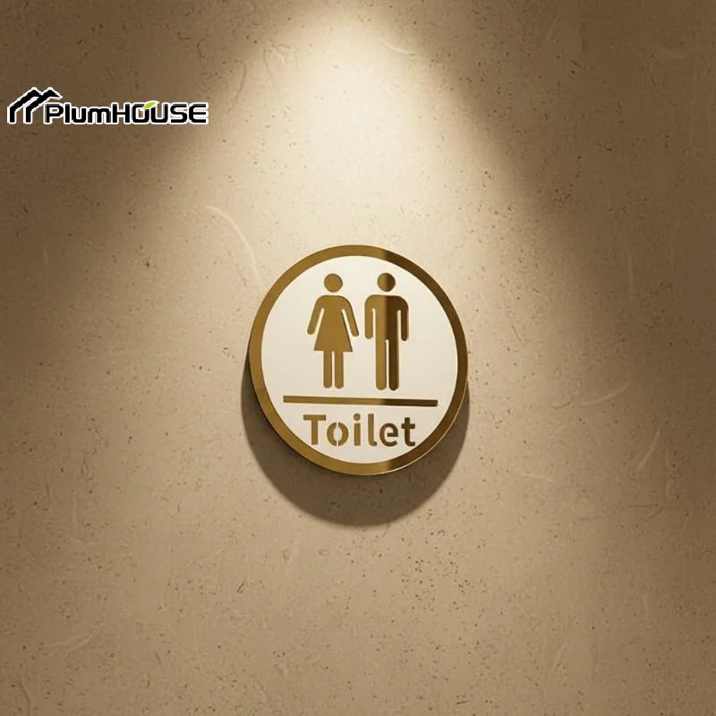 3D Toilet Sign Acrylic Men Women Bathroom Self-Adhesive Wall Sticker DIY Decor For Office Business Hotel Cafe Public Door