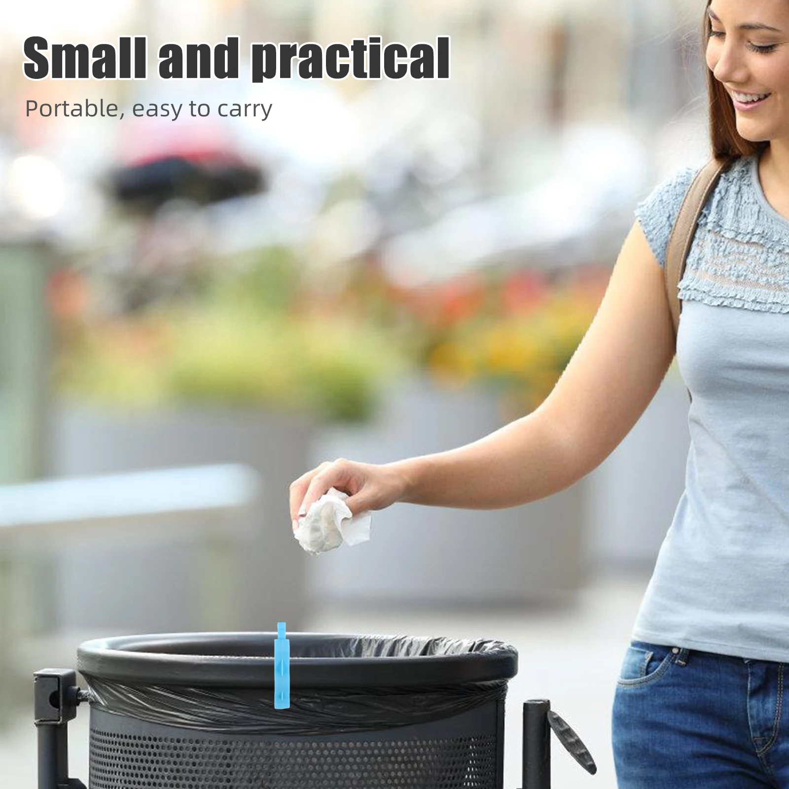 

10pcs Garbage Bag Holder Plastic Clips Trash Can Clamps Sky Blue Grocery Fixing Home Kitchen Office Durable Space Saving