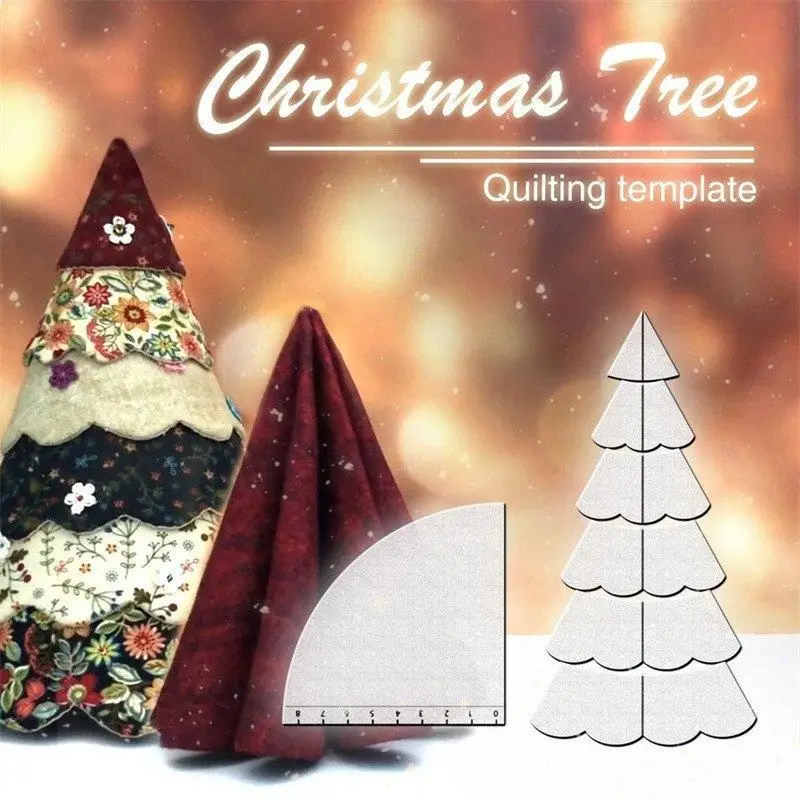 

Handmade Christmas Tree Quilting Set Reusable DIY Christmas Sewing Quilting Knitting Stencil Christmas Tree Motif Templates