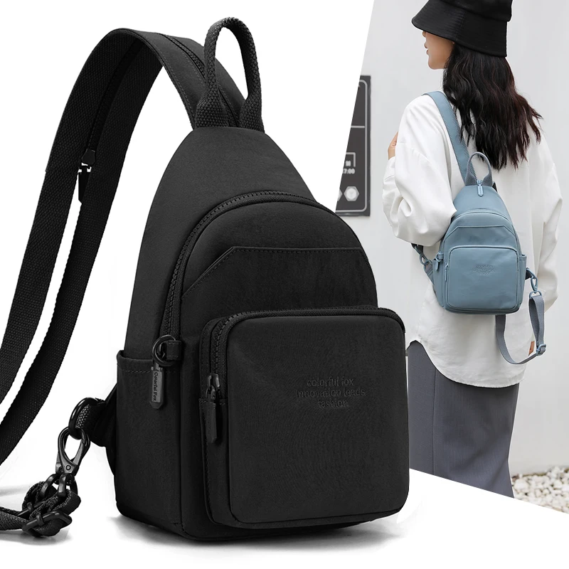 

Fashion Woman Backpacks Waterproof Nylon Soft Handle Solid Multi-pocket Travel Chest Bags Zipper Feminina School Small Bookbags