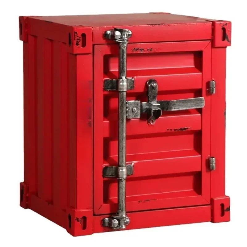 Industrial style container cabinet Storage cabinet Wrought iron table decoration creative display small storage cabinet