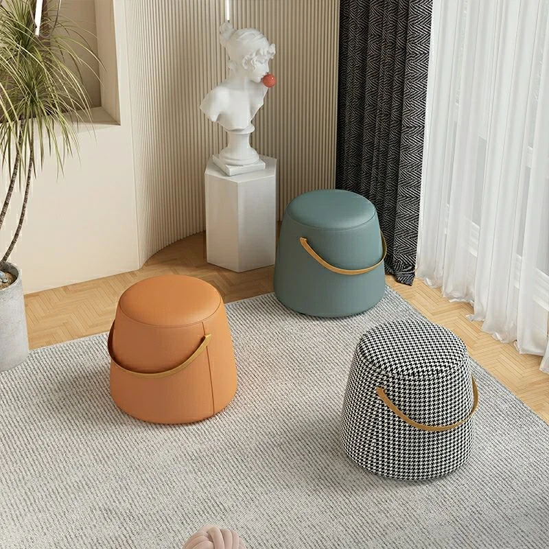 

Technology Cloth Sofa Side Stool Portable Stools Living Room Tea Table Stools Makeup Stool for Shoes Changing Low Ottomans Pouf