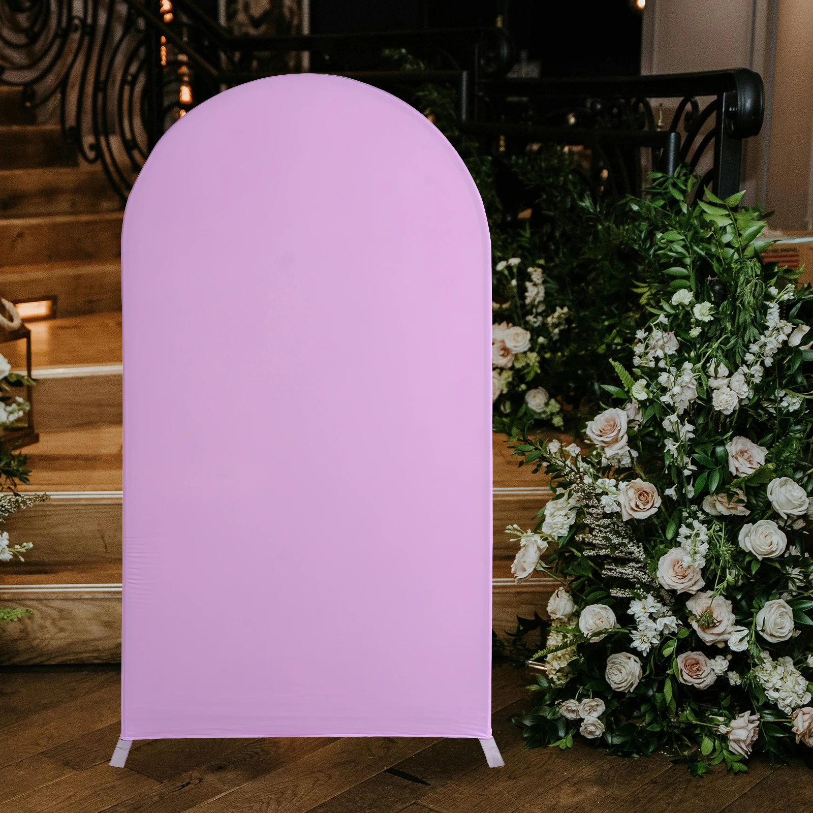 

Stretchy Arch Slipcover Wedding Backdrop Cover Elastic Ceremony Banquet Decoration Violet Party Baby Shower Round Top Durable