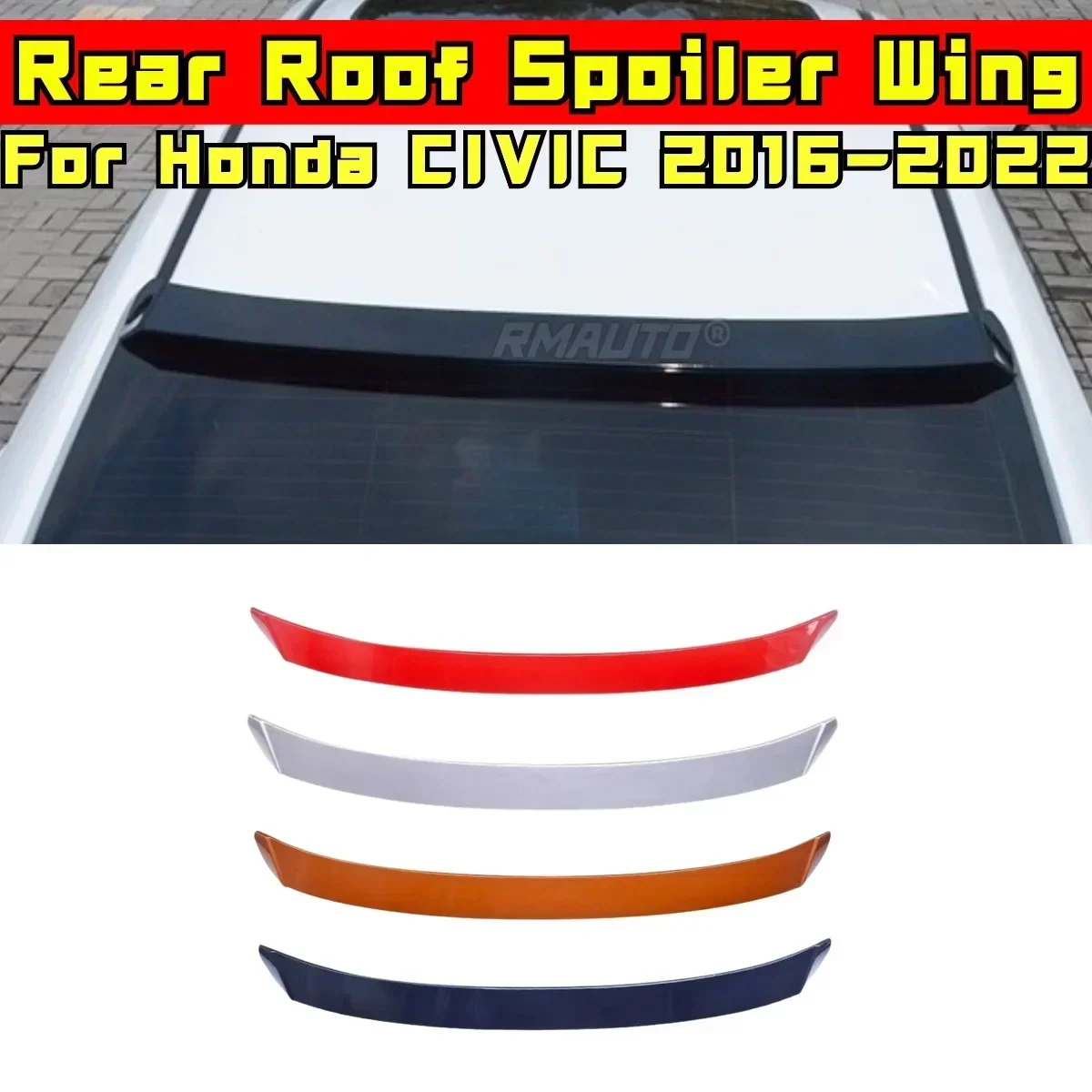 For Honda CIVIC 10th Gen 2016-2022 Body Kit Roof Spoiler Reear Spoiler Carbon Fiber Look A Style Rear Trunk Wing Car Accessories