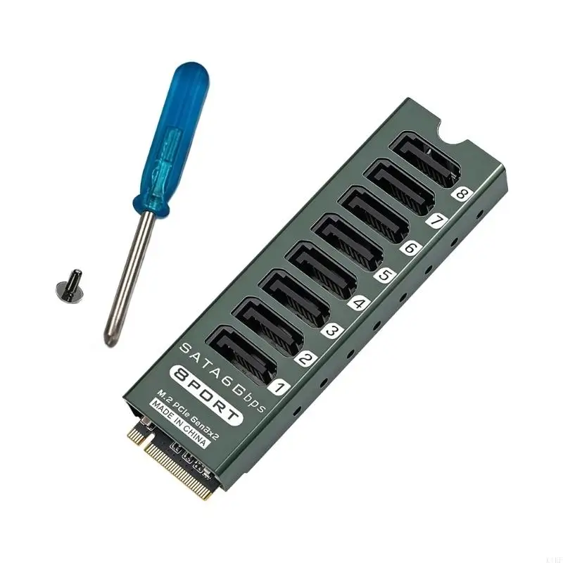 

8 Port M.2 PCIe SATA3 6Gbps Expansion Card For Fast Speed Data Transfer And Multiple Hard Drives Connection K1KF