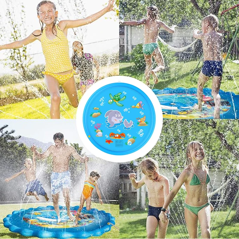 Hot New Children Play Spray Mat 100/170 cm Summer Cool Inflatable Spray Mat Play Cooling Mat Swimming Pool Outdoor Game Toys