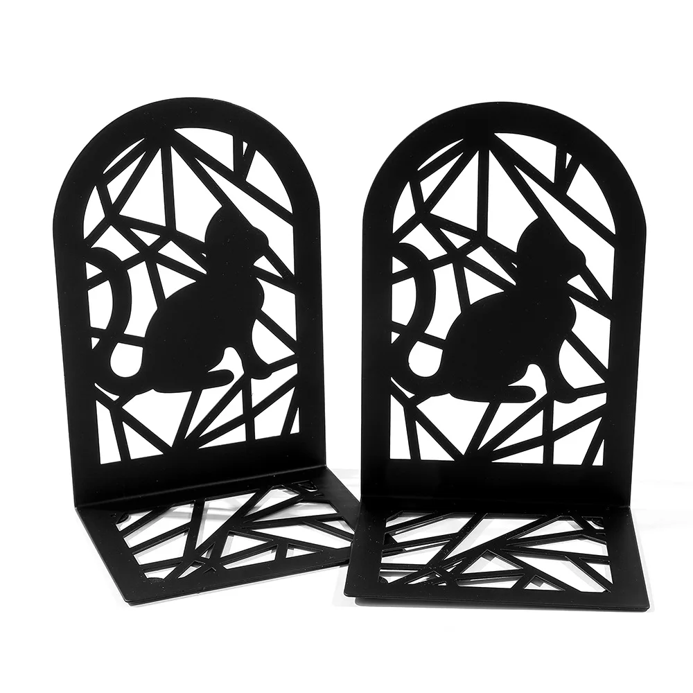 2pcs Black Cat Book Ends Bring Heavy Duty Metal Bookends Office Desktop Home for Book Lovers Gift Office Home Supplies Book Rack