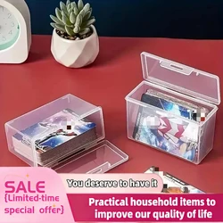 1Pcs Rectangular Business Card Credit Card Holder Case Organizer Plastic Clear Storage Box Multipurpose For Game Card