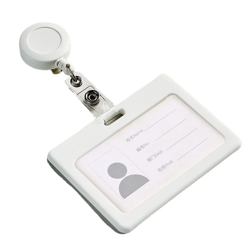 1 Set Retractable ID Tag Working Permit Case Pass Access Work Card Cover Case Badge Holder Business Card Protector Sleeve