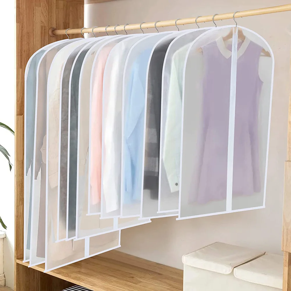 Clothes Hanging Dust Cover Wedding Dress Cover Suit Coat Storage Bag Hanging Clothes Bags Wardrobe Hanging Clothing Organizers