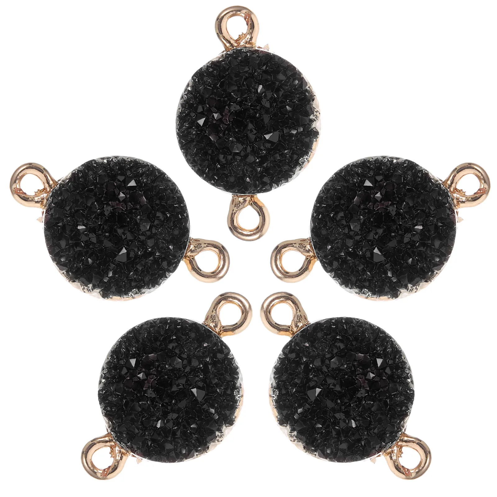 

5Pcs Resin Cluster Shaped Pendants Double Hole Connector Charms for Necklace Bracelet DIY Keychains Jewelry Accessories
