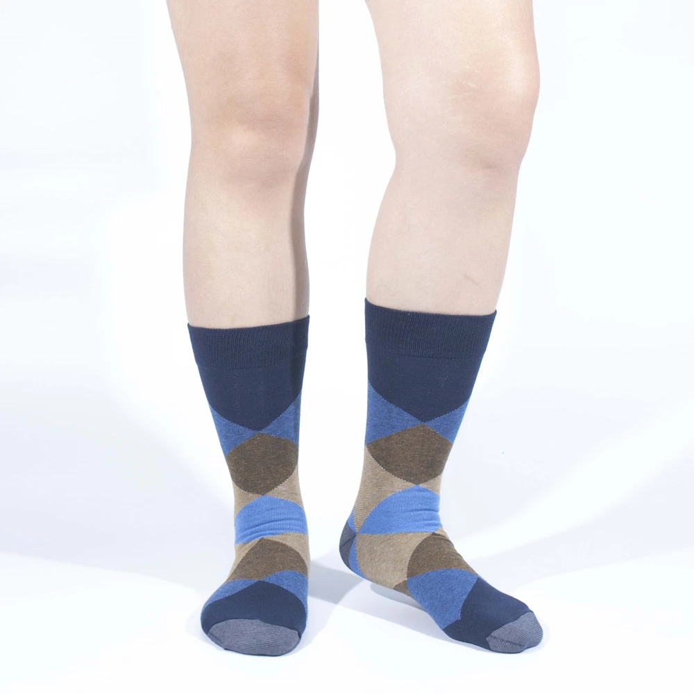 5 Pairs of Whimsical Men\'s Cotton Crew Dress Socks - Vibrant Colorful Patterns, Funny Fashion Designs, Soft Breathable Fabric